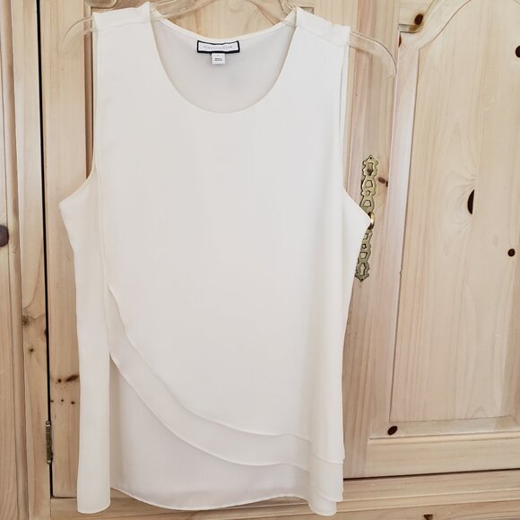 Charter Club Sleeveless Pullover Camisole White/Ivory Size Large Scalloped Hem - Picture 1 of 7
